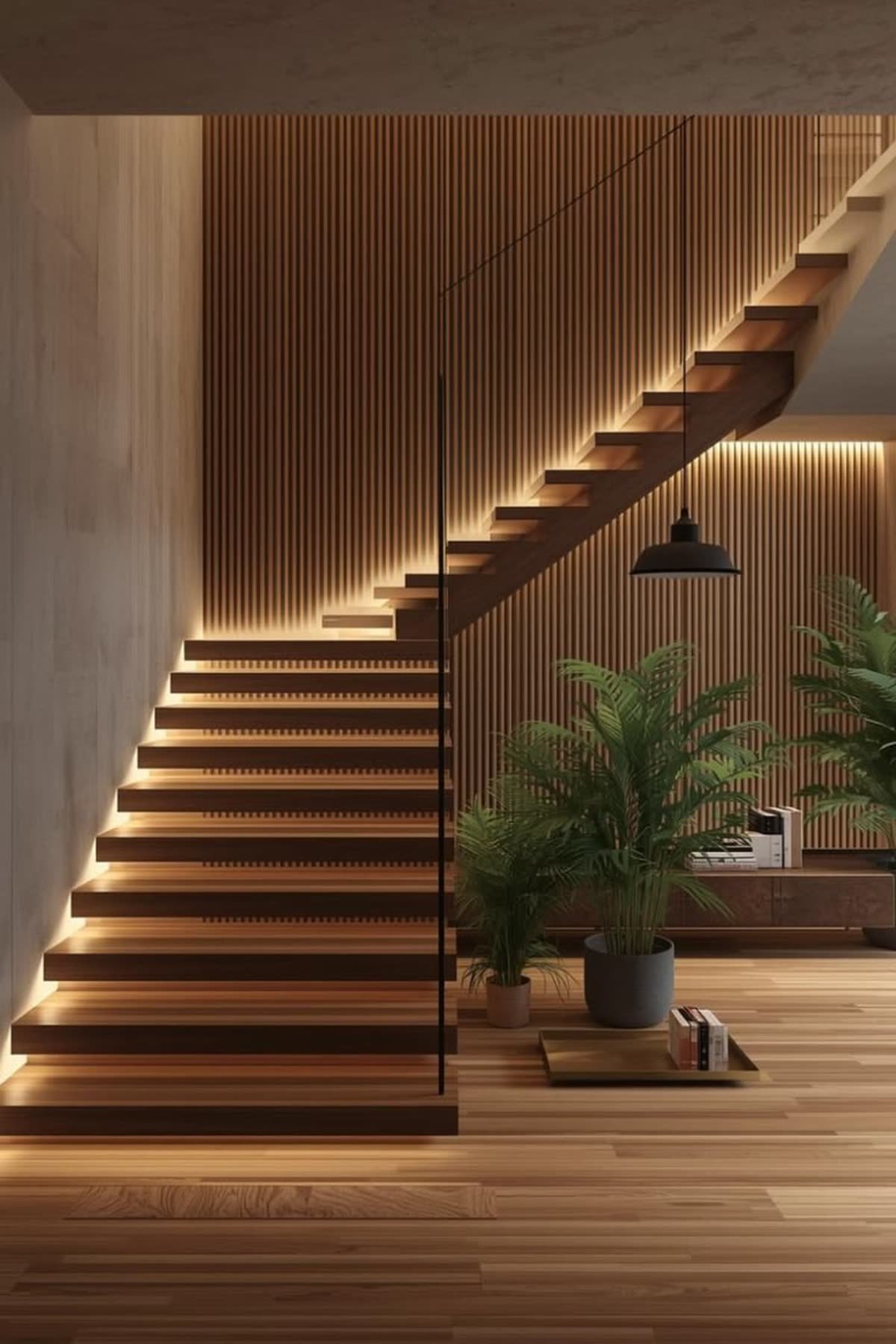 Stair treads made from Angolan hardwood